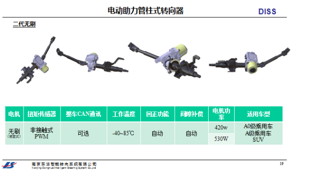 电动助力管柱式转向器2代无刷